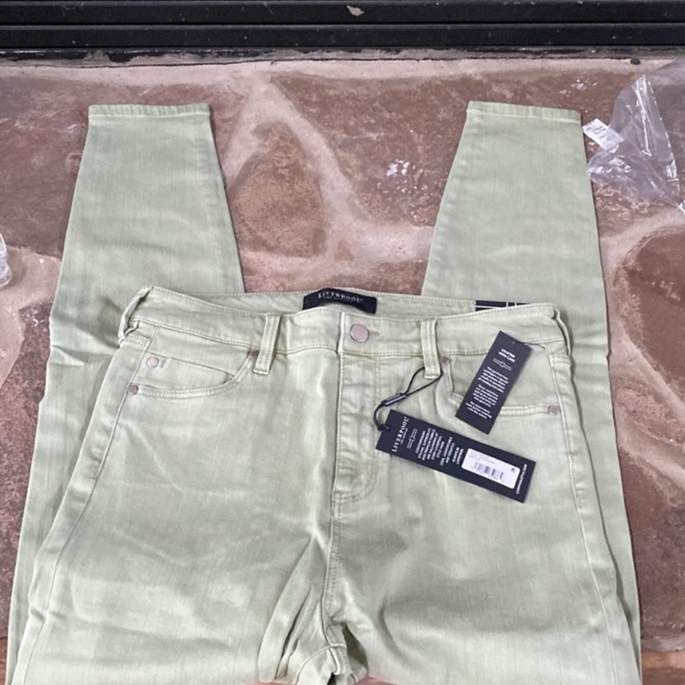Liverpool size 10 / 30 Los Angeles Jeans Company Light Mint Green Skinny Jeans